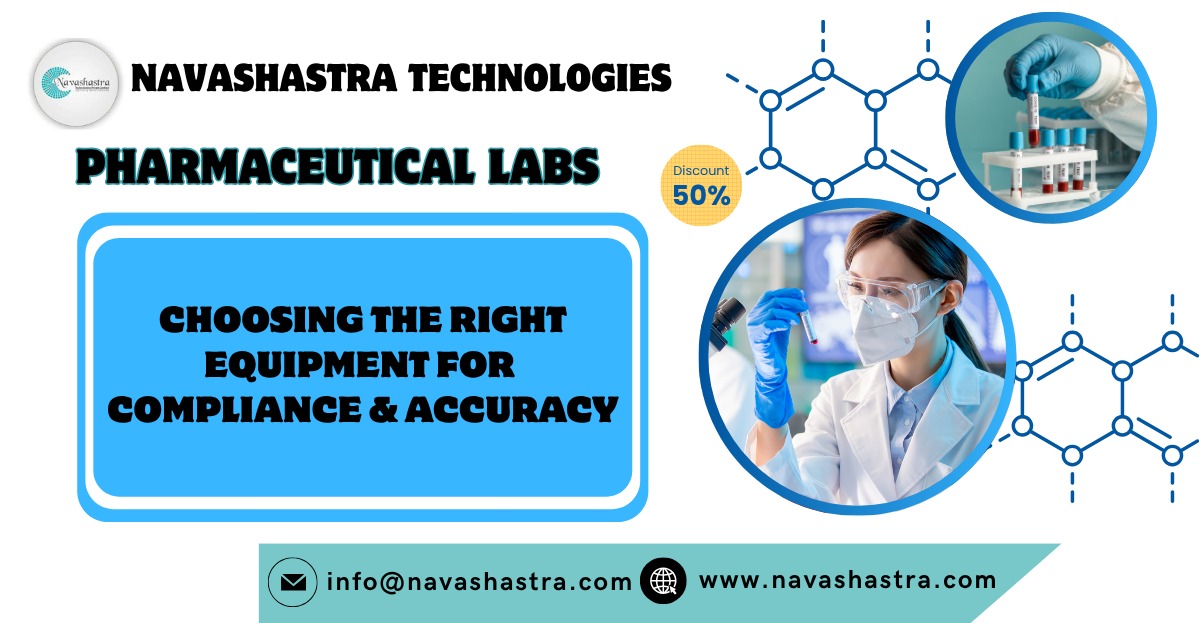 Modern pharmaceutical lab with advanced testing equipment including HPLC system, spectrophotometer, and analytical balances