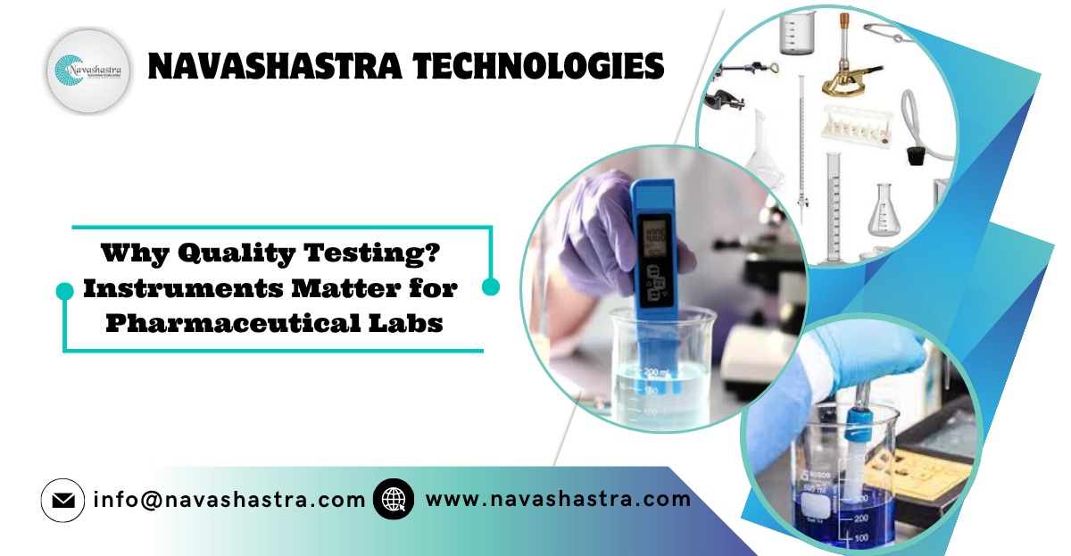 High-performance testing instruments like HPLC and spectrophotometers in a pharmaceutical lab.